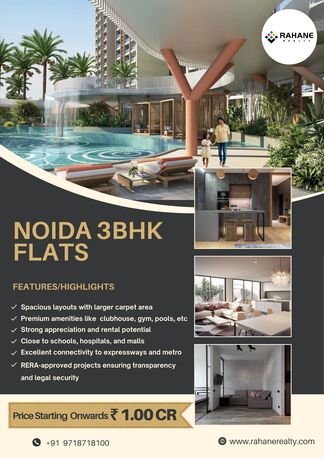 Noida, Apartments/Houses, Studio,  Invest Smartly In Noida 3BHK Flats With Great Future Value