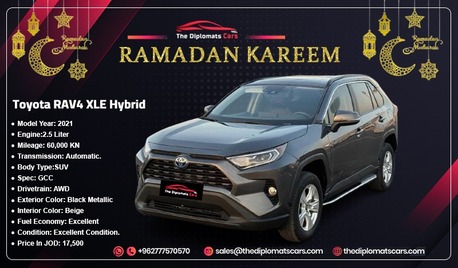 Amman, Vehicles, Cars & Trucks , JOD 17500,  Toyota RAV4 Hybrid,  2021,  Automatic,  60000 KM,  Duty Free Toyota RAV4 XLE Hybrid
