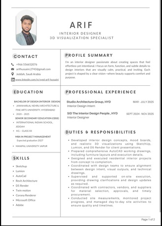 Makkah, Job Seekers, Interior Designer,  3D Visualizer