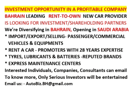 Doha, Business Partners, Investment Opportunity In Automotive Co With Good Returns