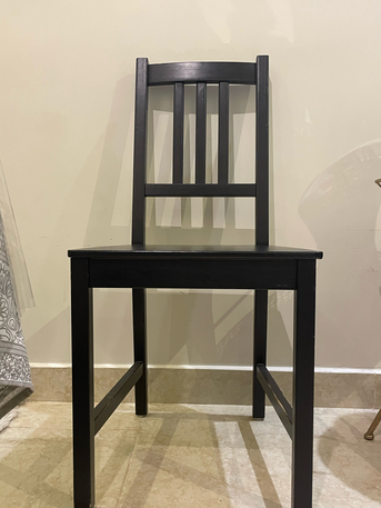 Ghirnatah, Furniture, SAR 100,  Set Of 6 Black Wood IKEA Dining Chairs
