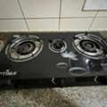 BHD 7,  3 Burner Glass Top Gas Stove And Baby Stroller