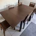 SAR 500,  Expandable Wooden Dining Table With 6-chairs For Sale