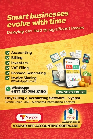 Dubai, ERP, Vyapar App Software For SME Business - Grand Union Web Solutions, UAE
