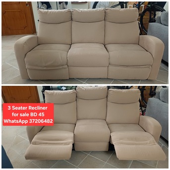Sanabis, Furniture, BHD 45,  ✅️ 3 Seater Recliner For Sale In Good Condition With Delivery