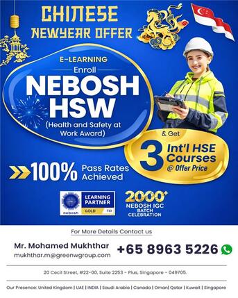 Singapore, Lessons Offered, NEBOSH HSW Course In Singapore | Green World Group
