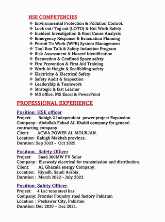 Riyadh, Job Seekers, Safety Officer