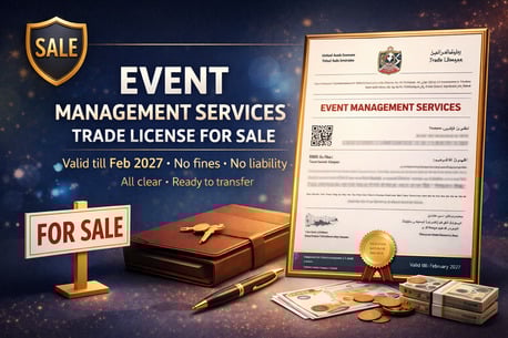 Dubai, Businesses For Sale, Active Event Management Trade License For SaLe