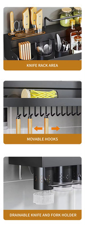 Jubail, Electrical & Plumbing, SAR 175,  Wall Mounted Modern Kitchen Spice Rack With Utensils Cup And Knife Holder