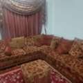 SAR 899,  L Shaped 7 Seater Sofa Set With Ottoman Center And Matching 2 Layered Curtain