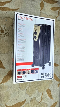 East Riffa, Household Items, BHD 25,  Black+Decker 7-Fin Oil Filled Radiator OR070D-B5 | 1500W | Original Packaging