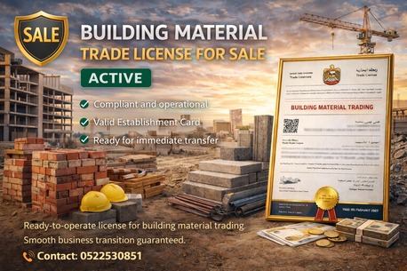 Dubai, Businesses For Sale, Active Building Material Trade License For SaLE