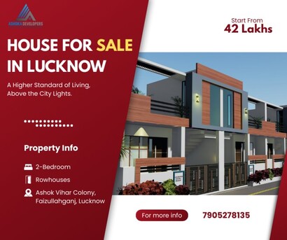 Lucknow, Real Estate For Sale, INR 4200000,  2 BR,  900 Sq. Feet,  Buy 2bhk 900 Sq.ft House In Lucknow &ndash; By Ashoka Developer