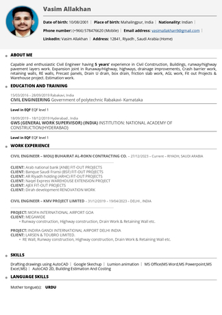 Riyadh, Job Seekers, Civil Engineer