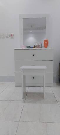 Jeddah, Household Items, SAR 3800,  All For Sale Jeddah Urgent Double Bed With Side Table 4 Door Cupboard Dressing Table With