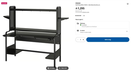 Mushrefah, Furniture, SAR 749,  IKEA Work / Study / Gaming Desk Table