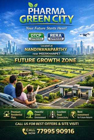 Hyderabad, Residential Plots, INR 12500,  183 Sq. Yard,  DTCP RERA Approved Villa Plots In Nandiwanaparthy, Near Meerkhanpet