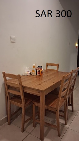 Riyadh, Furniture, SAR 1100,  Double Bed, Full SIze Almirah, Dressing Table, IKEA Dining Table