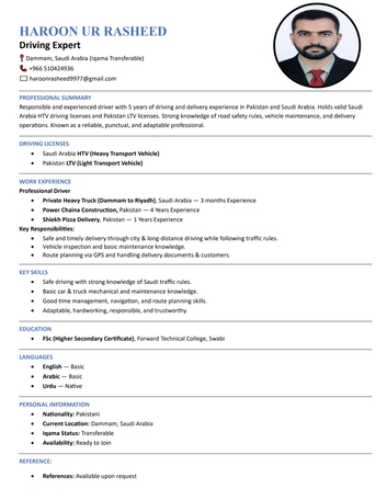 Dammam, Job Seekers, Driver With Valid License Ksa