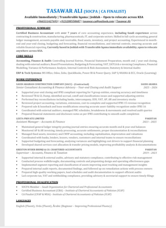 Riyadh, Job Seekers, Accountant, Senior Accountant, Cheif Accountant, Accounts Manager