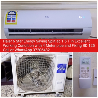 Manama, Air Conditioners, BHD 125,  ✅️Haier 6 Start 1.5 Ton Split Ac For Sale In Good Condition With Fixing