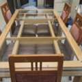 BHD 30, DINING TABLE GLASS TOP 6 SEATER WITH 4 CHAIRS