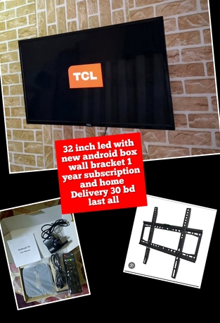 Manama, Appliances, BHD 15,  Tcl 32 Inch Led With Remote Wall Bracket 15 Bd With New Andiod Box 30 Bd Msg 3670 8372