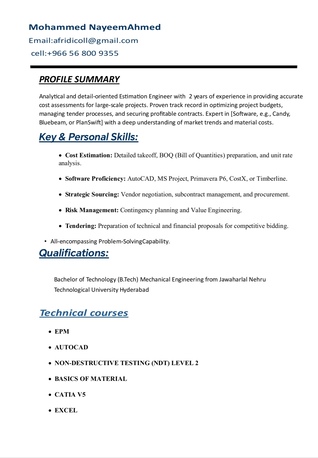 Dammam, Job Seekers, Estimation Engineer