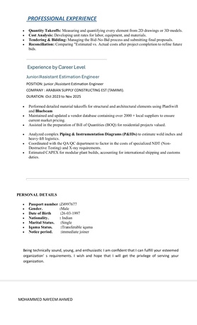 Dammam, Job Seekers, Estimation Engineer