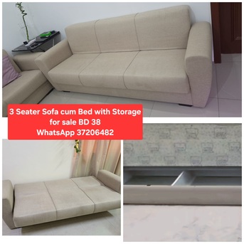 Manama, Furniture, BHD 38,  ✅️ 3 Seater Sofa Cum Bed With Storage For Sale In Good Condition With Delivery
