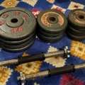 SAR 350,  Adjustable Bench Press And Dumbbells Set