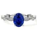 USD 3754,  Blue Sapphire Diamond Ring 1.26cttw Oval Cut