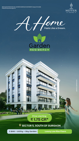 Mumbai, Real Estate For Sale, INR 18000000,  3 BR,  1650 Sq. Feet,  Book 3BHK Luxury Floors At Meffier Garden Residency Sohna