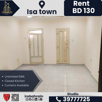 Isa Town, Apartments/Houses, BHD 130/month,  Studio,  Studio For Rent In Isa Town &ndash; BD 130/- (Unlimited EWA)