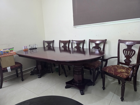 Al Murabba, Furniture, SAR 399,  8-Seater Dining Table (6 Chairs) + Coffee Table For Sale