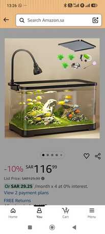 Al Sulaymaniyyah, Pet Supplies, SAR 115,  New Fish Aquarium 14L