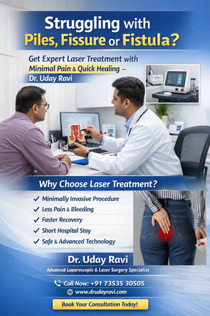 Bangalore, Health, Advanced Laser Treatment For Piles, Fissure & Fistula - Dr. Uday Ravi