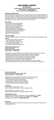 Riyadh, Job Seekers, Accountant Cum Inventory Controller