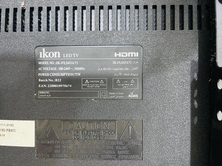 East Riffa, Electronics, BHD 43,  IKON Smart Android Google Framless LED Tv 43 Inch With Remote And Wall Stand