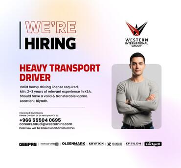 Riyadh, Jobs, DRIVER - Heavy Transport