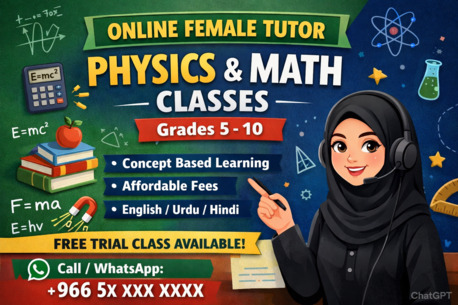 Jeddah, Lessons Offered, Online Tutoring From Grade 5-10