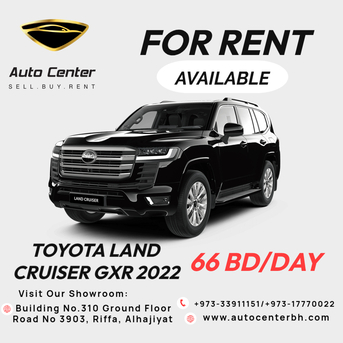 Riffa, Automotive, FOR RENT TOYOTA LAND CRUISER GXR 2022