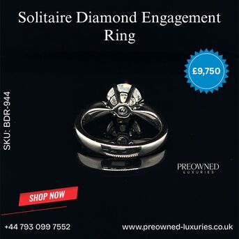 London, Jewelry, GBP 9750,  Buy Stunning Platinum Solitaire Diamond Engagement Ring Online UK