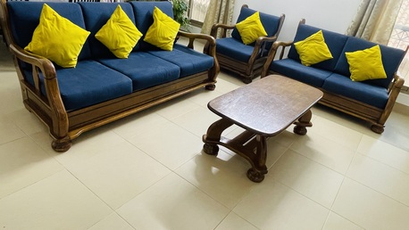 Manama, Furniture, BHD 75,  Wooden Sofa Set. 6 Seater With Center Table