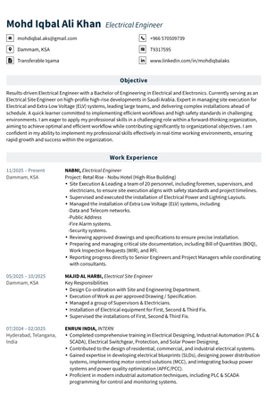 Dammam, Job Seekers, Electrical Engineer