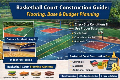 Mumbai, Construction, Premium Basketball Court Flooring & Volleyball Court Flooring Solutions