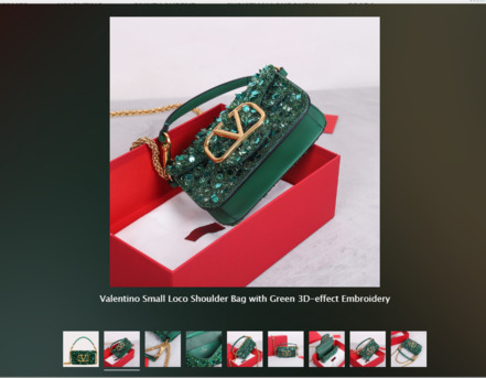 New York, Clothing & Accessories, USD 399,  Replica Valentino Handbags &ndash; Small Loco Shoulder Bag With Green 3D-Effect Embroidery