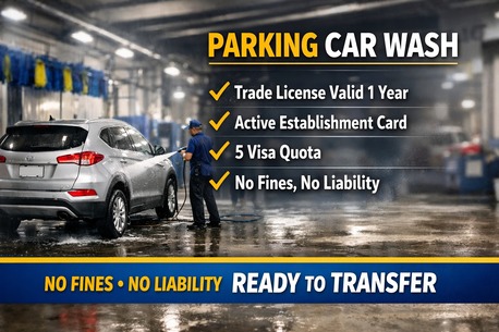 Dubai, Businesses For Sale, Active Parking Car Wash Business Trade License Available
