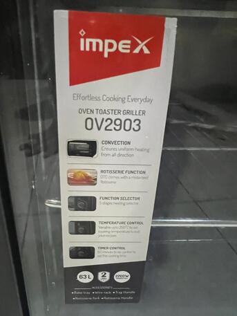 Jubail, Household Items, SAR 300,  Oven Toaster Grill 63L Impex OV-2903 New With Box
