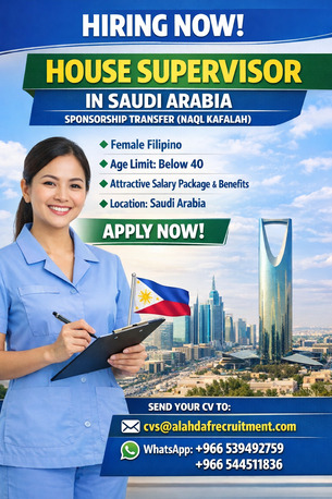 Riyadh, Jobs, Female House Supervisor Filipino